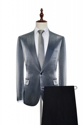 Bespoke Grey Velvet Custom UK Wedding Suit For Bestman | Peak lapel Single Breasted 2 Pocket Formal British Men Suits UK